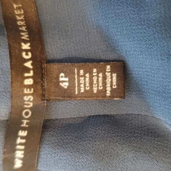 WHBM Blue Burnout Velvet Top, Size 4P - Picture 3 of 4